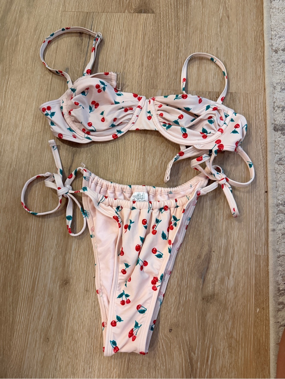 wild fable Pink Cherry Print Tie-Side Bikini